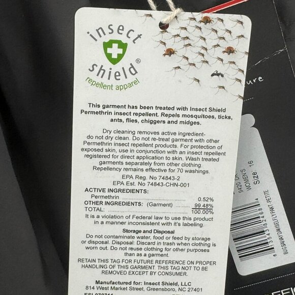 Exofficio Insect Shield Bugsaway Damselfly Womens Pants Size 16 With Repellent - Picture 4 of 11
